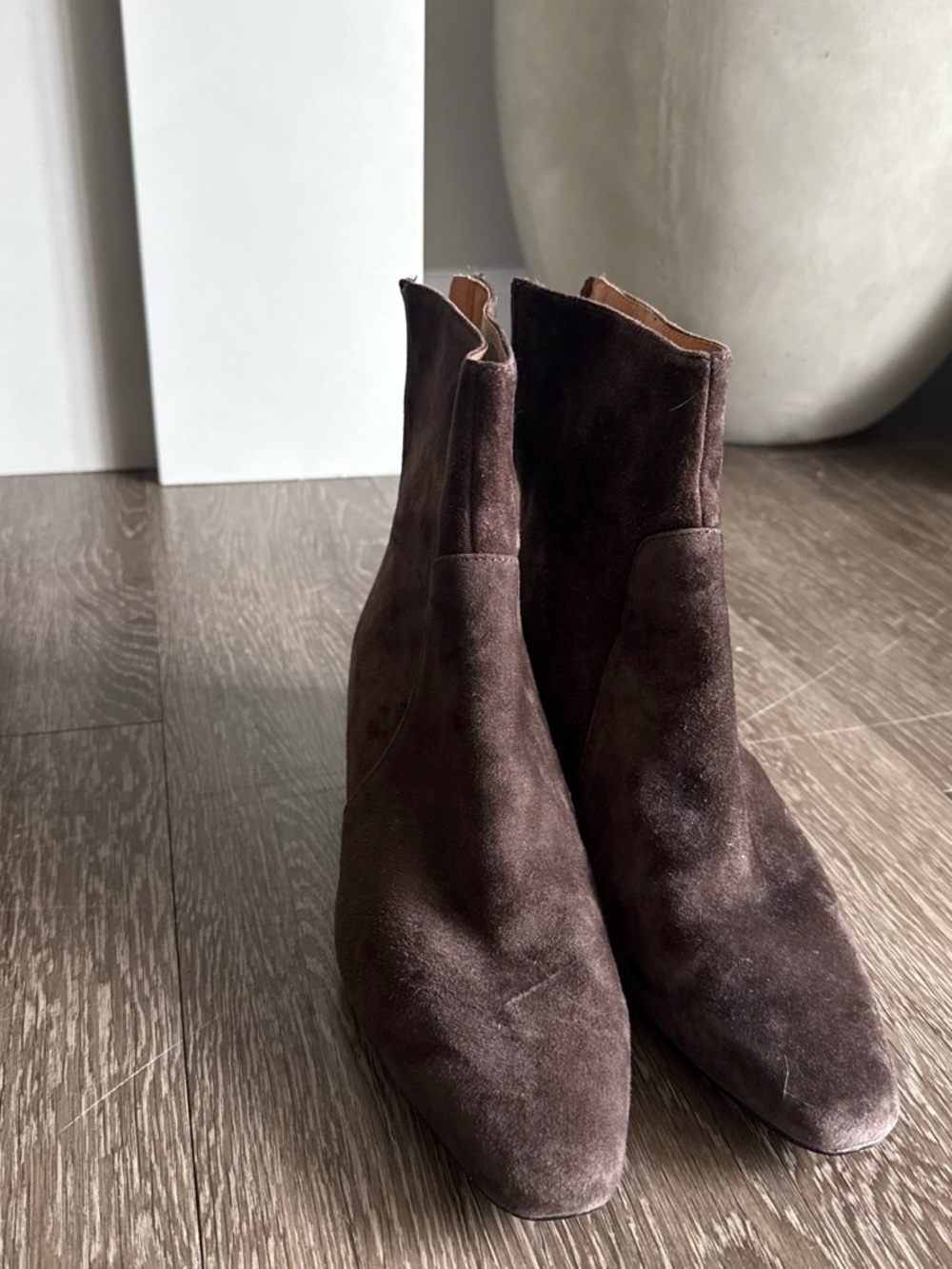 Madewell Dark Brown Suede Ankle Booties